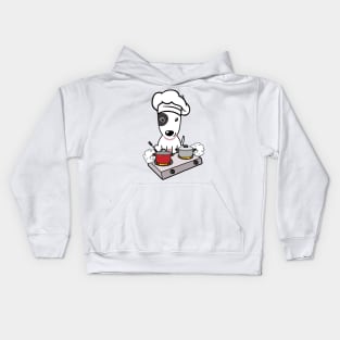 Funny bull terrier is cooking Kids Hoodie